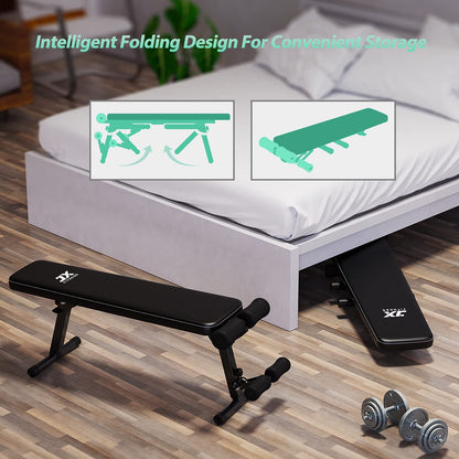 Foldable Flat Weight Bench Sit up Abdominal Bench Gym Fitness Exercise Workout Decline Incline Bench Press