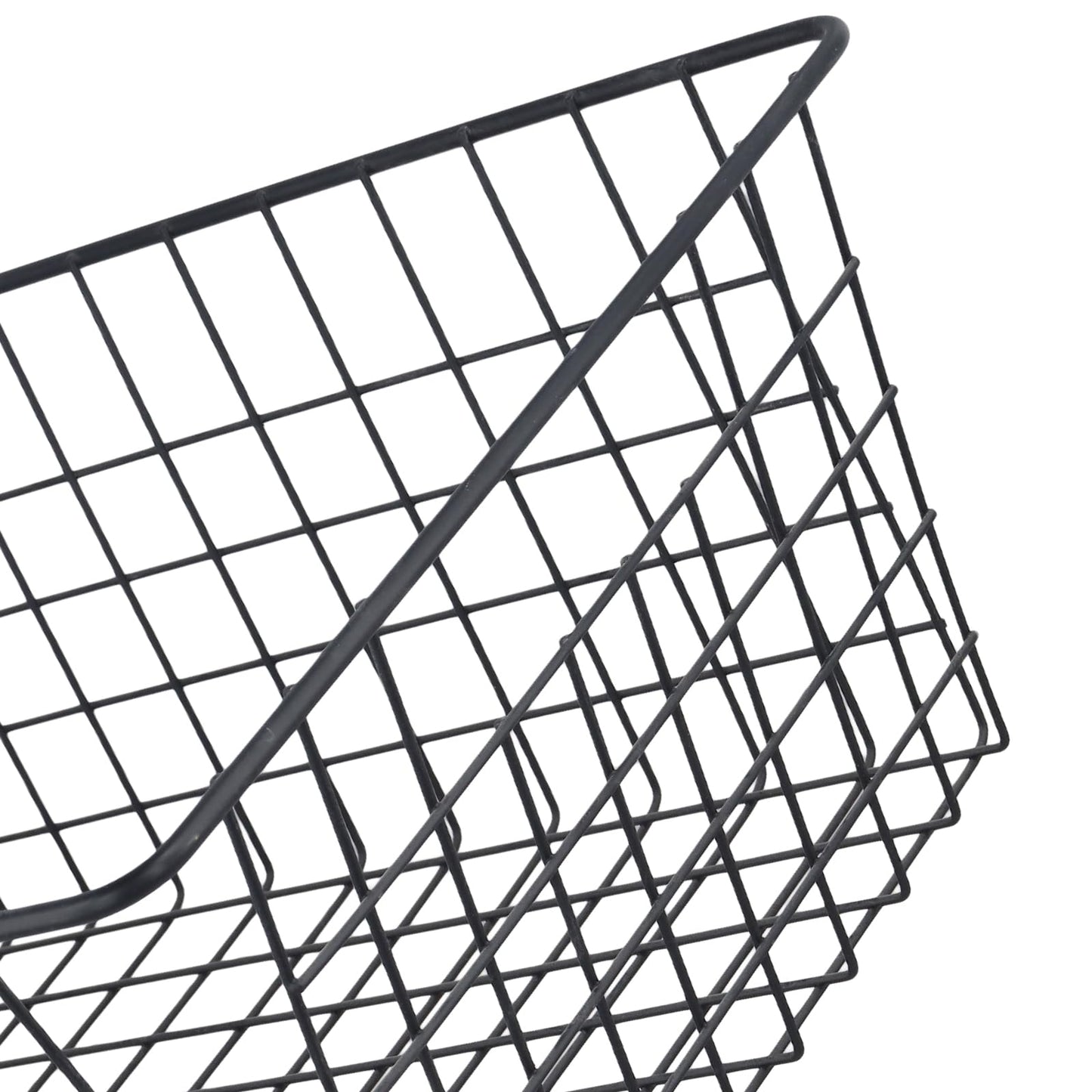 KEILEOHO Wire Storage Basket, Black Metal Organizer, 36 x 29 x 16cm, 4 Pack, for Kitchen Pantry Office