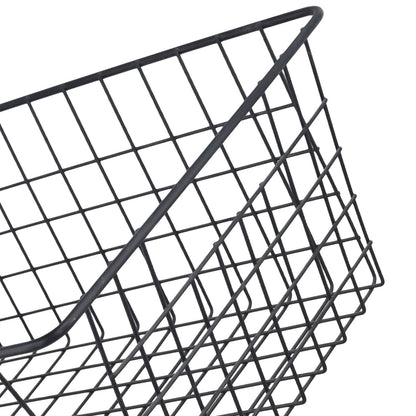 KEILEOHO Wire Storage Basket, Black Metal Organizer, 36 x 29 x 16cm, 4 Pack, for Kitchen Pantry Office