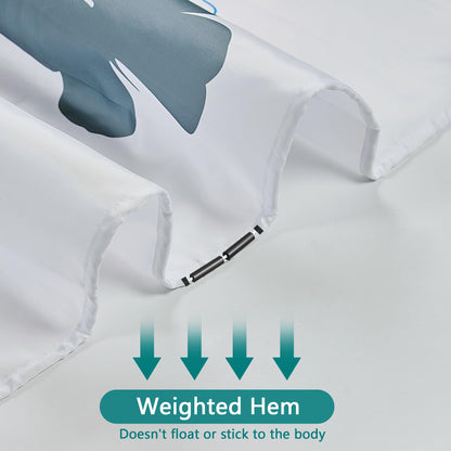 AWIYTE Shower Curtain 240 x 200 cm (94 x 79 Inch), Waterproof Polyester Textile Fabric Machine Washable with 12 Plastic Hooks & Weighted for Bathroom