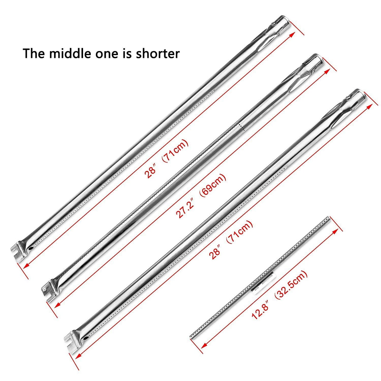 GFTIME 7508 Burner & Flavorizer Bars 7537 stainless steel Replacement for Weber Spirit E310 E320 (2007-2012 with SIDE burner knobs), Spirit 700, Weber