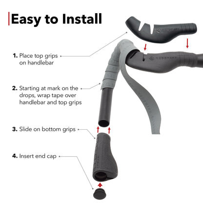 REDSHIFT Cruise Control Drop Bar Handlebar Grip for Road Bike, Gravel and Fixie Bicycles Handle Grips, Ergonomic Comfort Cycling Biking Accessories