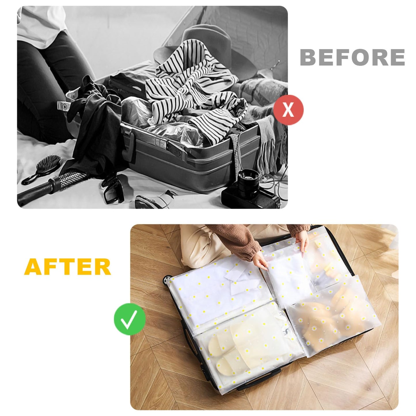 KEYRI 20 Pcs Reusable Frosted Zip-Lock Seal Clothes Travel Storage Hospital Shoes Waterproof Luggage Organizer For Clothes Shoes Cosmetics Travel