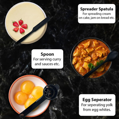 Nestblend Nonstick Kitchen Utensils Set - Silicone Kitchen Cookware Gadgets with Holder - Spoon Holder - Heat Resistant - Dishwasher Safe - BPA Free -