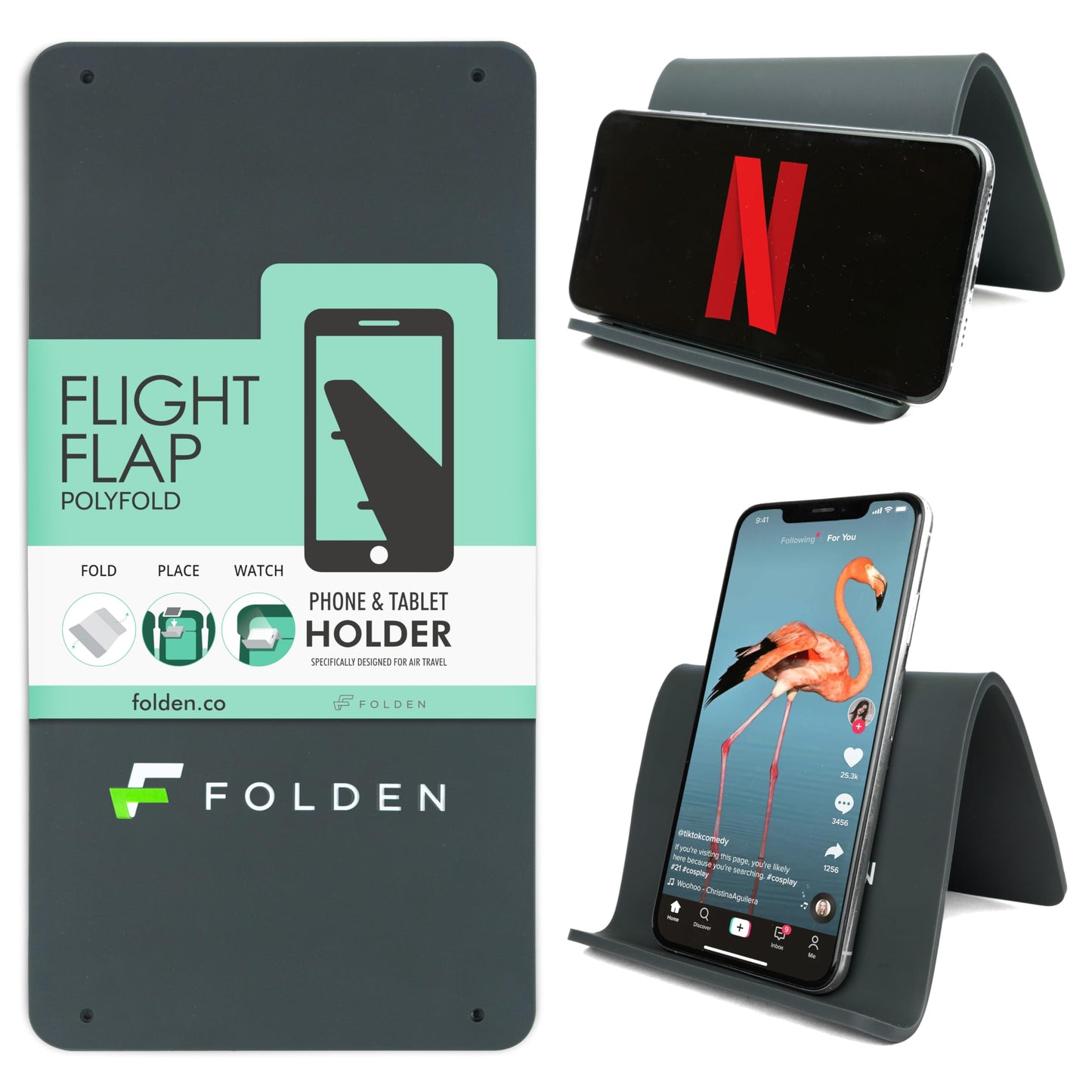 Airplane Phone Holder - Foldable Plane Phone Stand for Travel - Flexible Mobile Stand for Desk & Bed - Flight Mobile Holder Desk - Accessories Travel