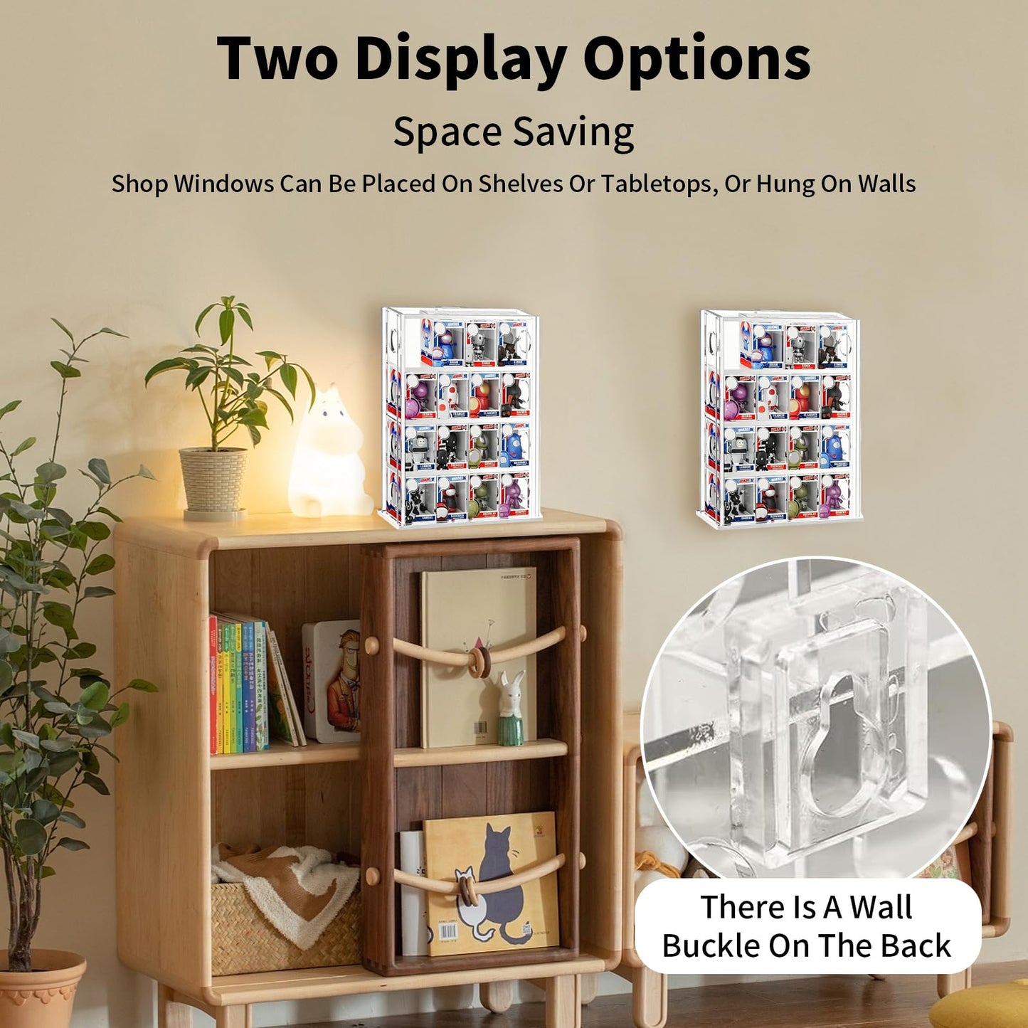 Acrylic Bittys Display Case,Clear Small Display Cabinet to Keep Collectibles Dustproof and Organised