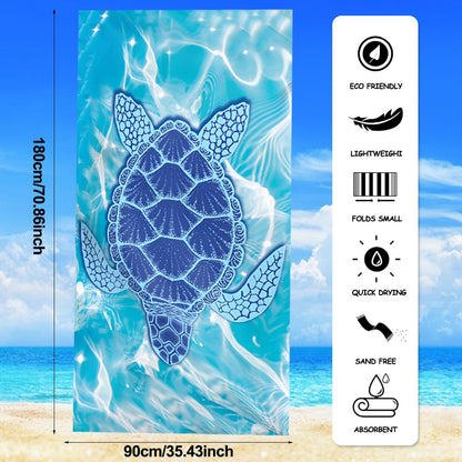 HAJXXMM Microfibre Beach Towels for Adults, 180 × 90 cm Quick Dry Beach Towel with Double Side Print, Lightweight Beach Towel