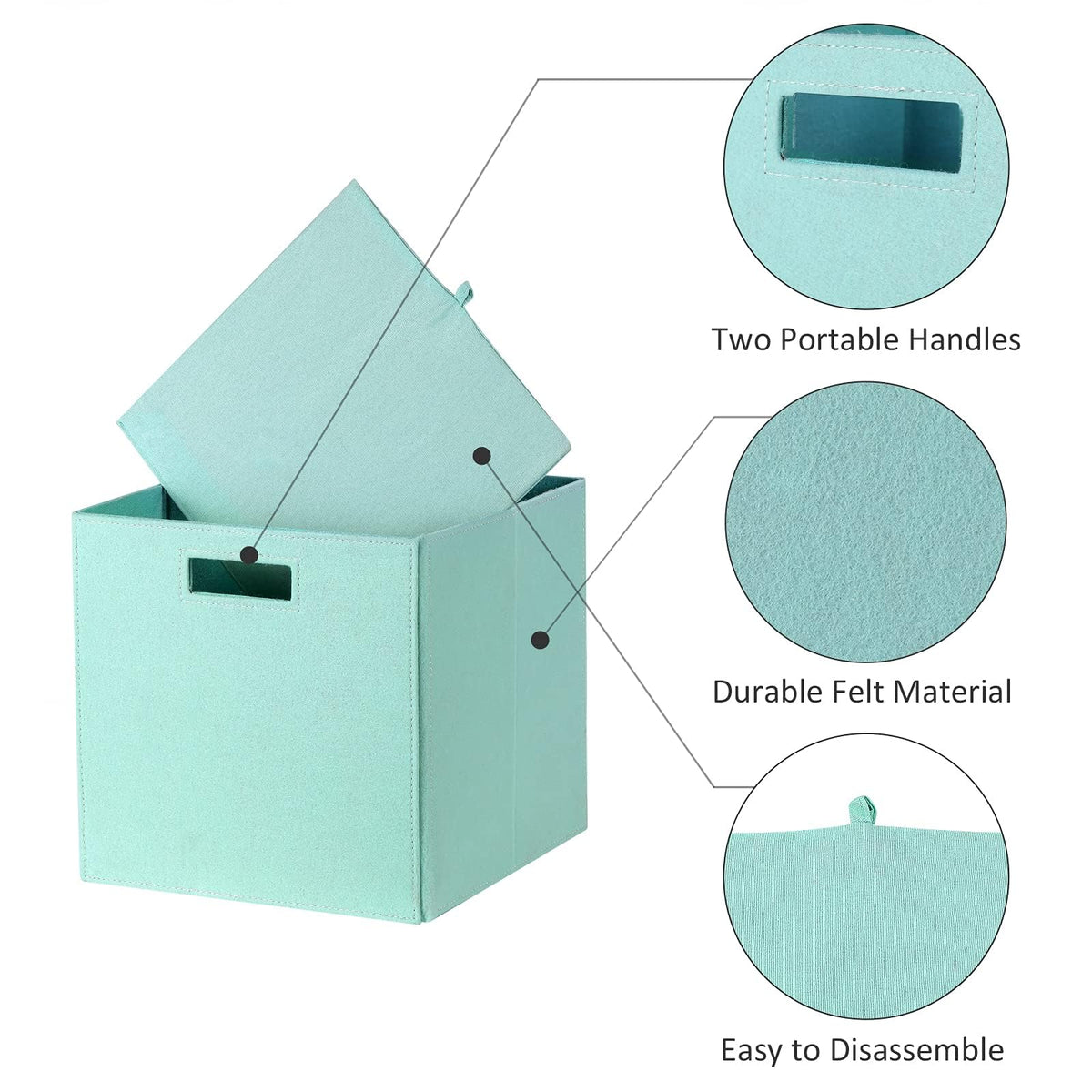 Volhouim Felt Storage Cubes 12" x 12", 6 Packs