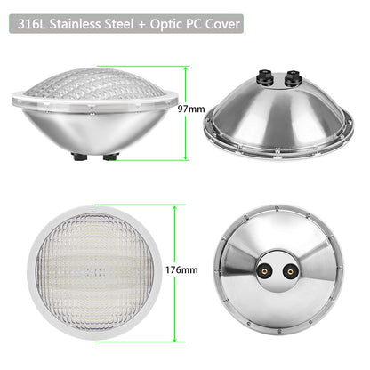 LyLmLe PAR56 Swimming Pool Lights 30W Underwater Lights LED Submersible Waterproof IP68 12V DC/AC,3000K Warm White