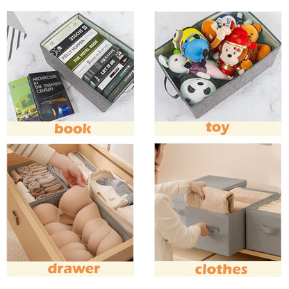 4 PCS Clothes Drawer Organisers Fabric Storage Box for Wardrobe Clothes Toy