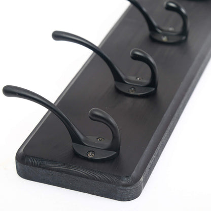 WEBI Coat Rack Wall Mounted,Coat Hooks Wall Mounted,16 Hole to Hole,Large Coat Hanger Wall Hook Rack,5 Hooks for Hanging