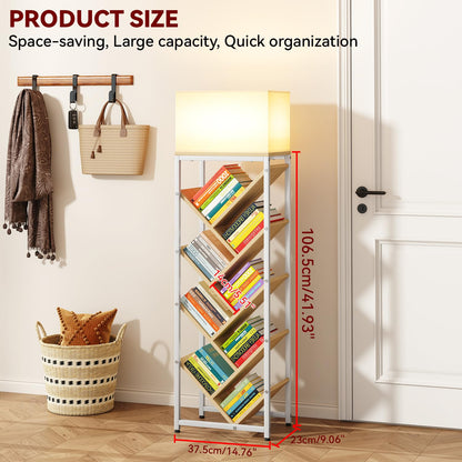 IBUYKE 9 Tier Tree Bookshelf with Top Shelf,Natural TBC002N