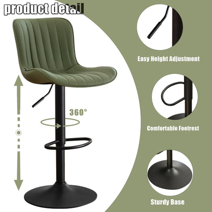 Kidol&Shellder Bar Stools Set of 2 Modern Breakfast Bar Stools, Green