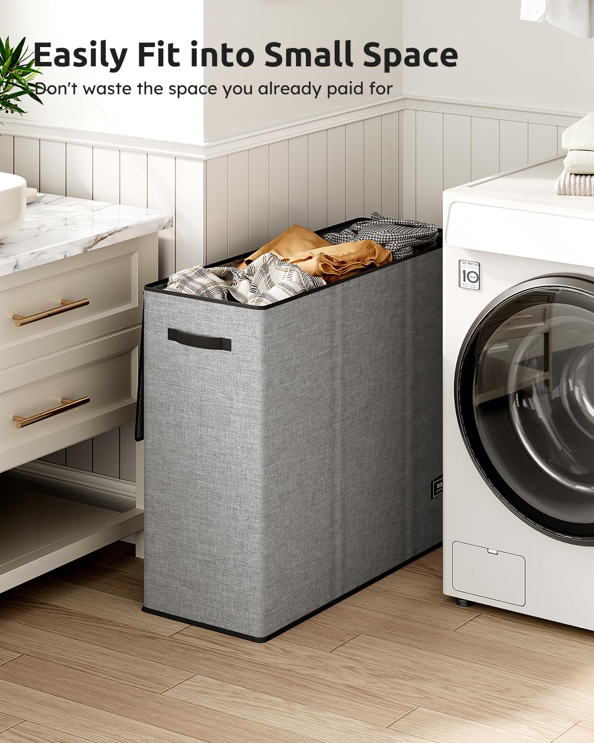 SOLEDI 180L Laundry Basket 3 Section, Extra Large Laundry Hamper with Lid, Dirty Clothes Hamper with Sturdy Handle, Large Laundry Basket Organizer for