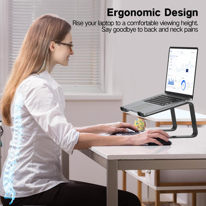 Tonmom Laptop Stand for Desk, Aluminum Laptop Riser Holder