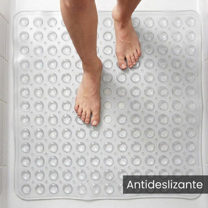 edihome, Non-Slip Bath Mat, 53 x 53 cm, Shower Mat, Shower Mat, Bubbles with Suction Cups, BPA-Free, Antibacterial, Mildew Resistant, Family Safety
