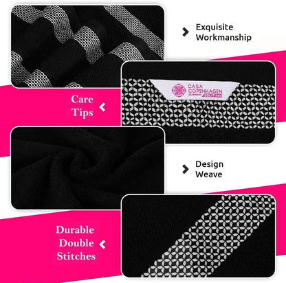 CASA COPENHAGEN Solitaire Towel Set, designed in Denmark, 600 g/m², Hotel & Spa, Kitchen & Bathroom, 6-piece set with 2 bath towels, 2 hand towels