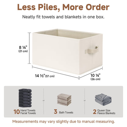 StorageWorks Storage Baskets for Shelves, Wardrobe Storage Boxes with Handles, Cupboard Storage Boxes for Clothes