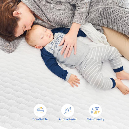 WOWTTRELAX Memory Foam Mattress Topper Single Bed, 3 IN Dual-Layer Extra Thick, Flexible Ventilated Design With Washable & Removable Knitting Cover,