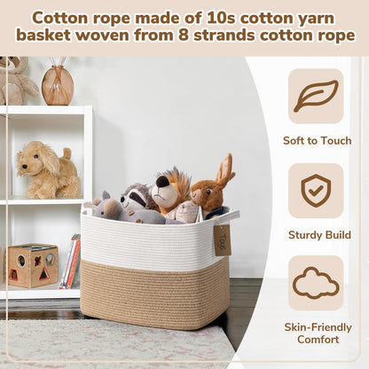 TIMEYARD 50L Large Woven Storage Basket Toy Storage Blanket Basket