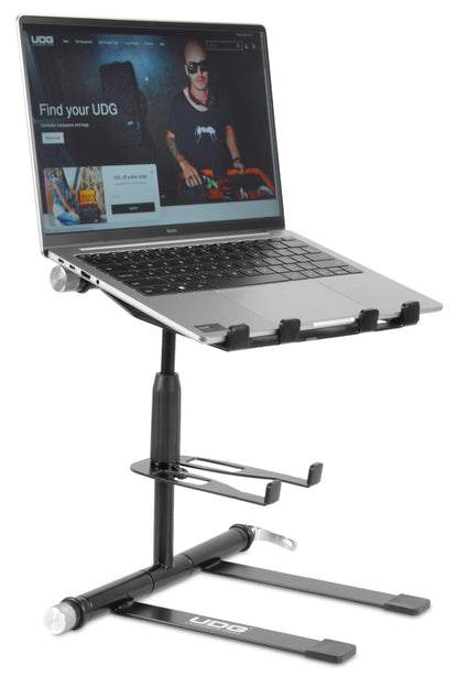 UDG Ultimate Digi Laptop Stand 360-Degree Swivel DJ, Black (U96113BL)