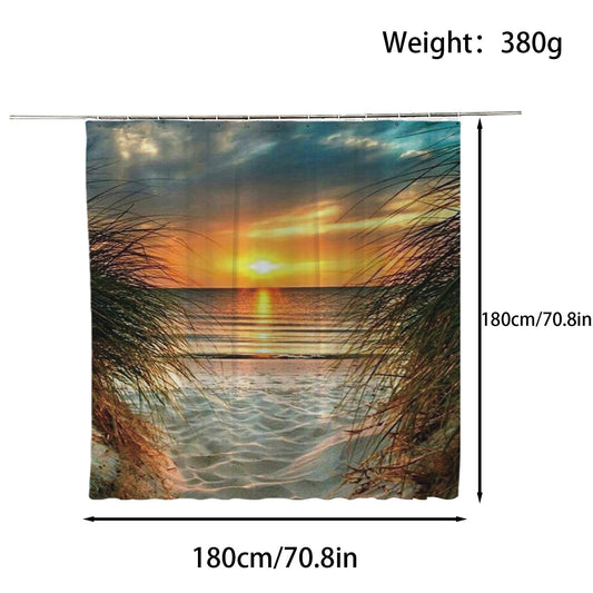 FAIRYGATE Shower Curtains for Garden Shower Curtain Mould Proof Resistant Water Repellant Fabric Polyester with 12 Plastic Hooks Bathroom Curtains