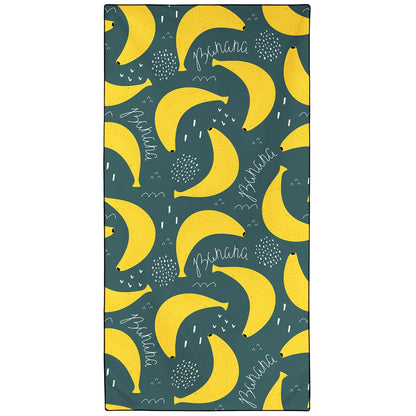 Violetpos Banana Doodle Beach Towel, Extra Large 180x90 cm 250GSM Microfibre, Sand Free Quick Dry