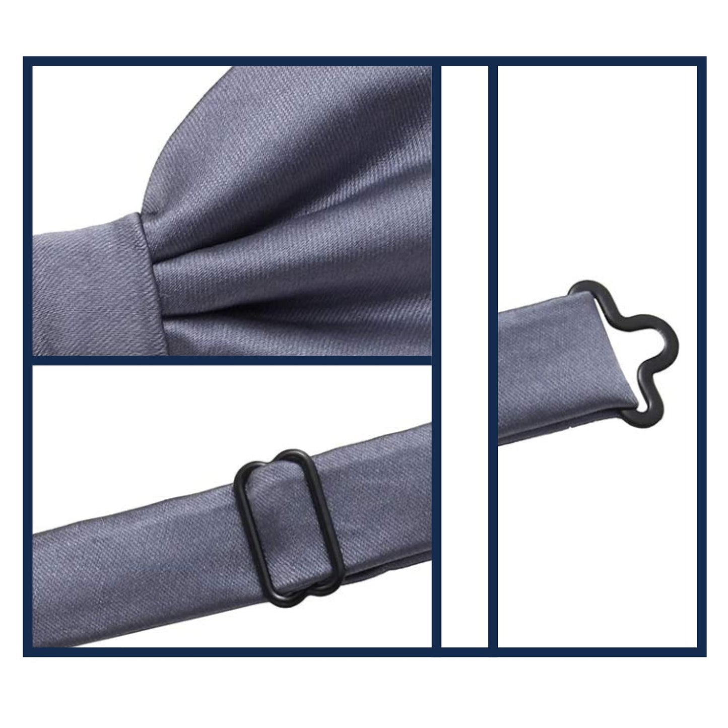 MASADA bow tie petrol - men's accessory in silk-look, continuously adjustable, handmade with hook closure - 12 x 6 cm