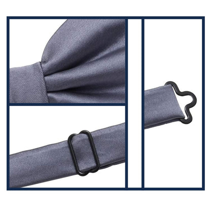 MASADA bow tie petrol - men's accessory in silk-look, continuously adjustable, handmade with hook closure - 12 x 6 cm