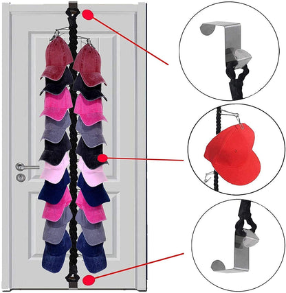 Over Door Hanging Storage Chain with 20 Stainless Steel Clips, Toy Storage Chain Multipurpose Baseball Cap Organizer Hat Holder for Your Toys