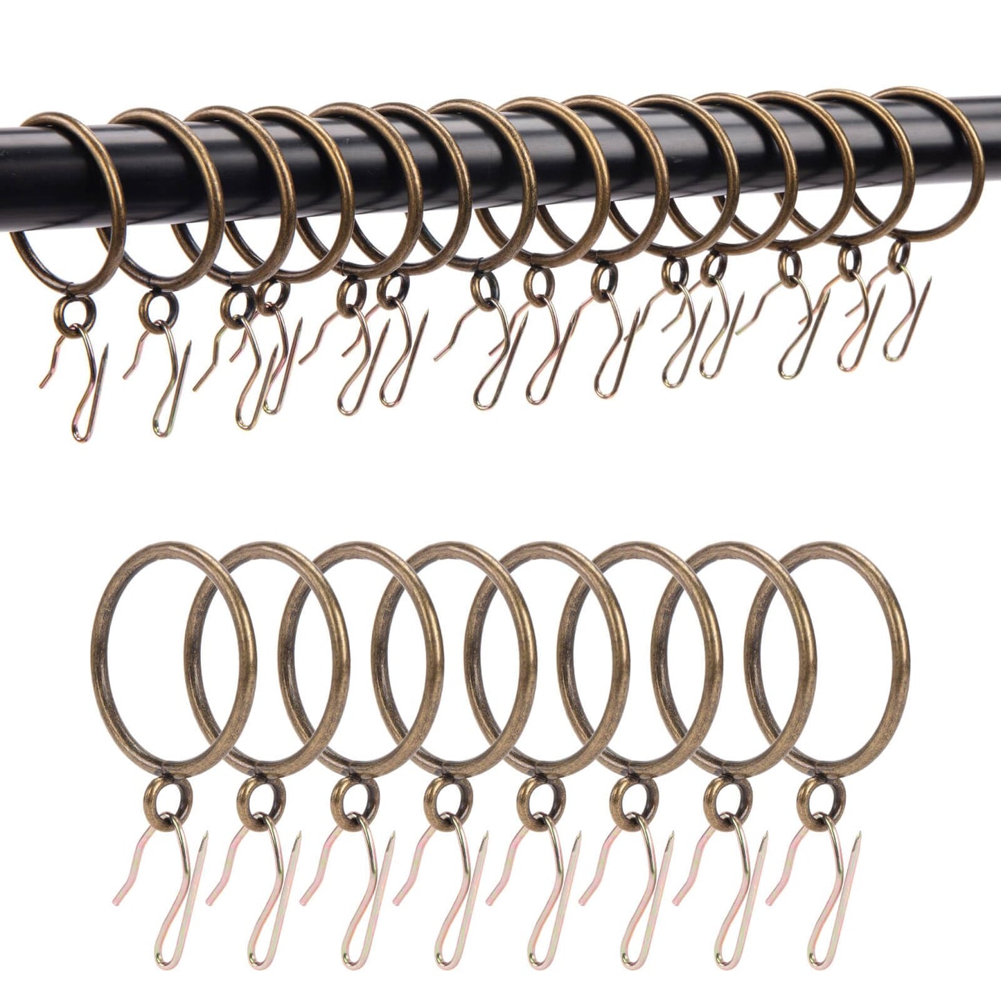 Curtain Rings With Hooks Metal Drapery Rings with Eyelets and Pinch Pleat Curtain Hooks 24 Pack TXZWJZ
