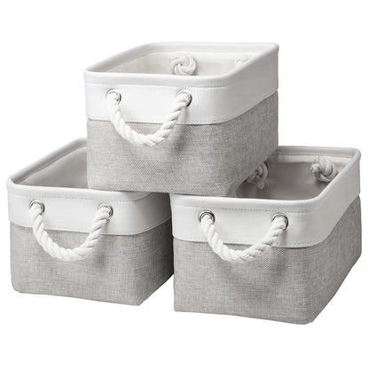 Small Storage Baskets With Handles, Fabric Canvas Material Storage Box for Home Office Products Organize, Small Storage Box Fit Cat Dog Toy