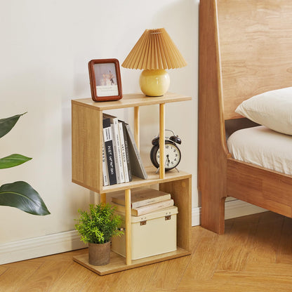 Aibiju 3-Tiered S-Shaped Side Table for Small Spaces, Freestanding Side Table, Sofa End Table, Narrow End Table