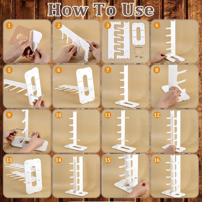 UNICRAFTALE 5-Tier Acrylic Knife Display Stand White Pocket Knife Holder Folding Knifes Display Case Fixed Blade Knifes Collection Displays Stand