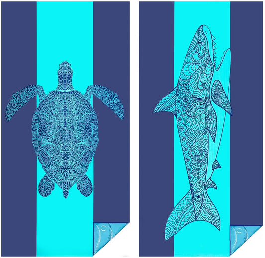 Beach Towel Microfibre for Adults 2 Pack Towels Microfiber Quick Dry Extra Large Lightweight Sand Free Travel Holiday Gym Essentials Women Men Family