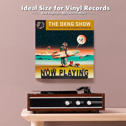 TuoYi Now Playing Vinyl Record Wall Mount Shelf, Black 7 Inch Acrylic Album Display Holder, LPS Storage Holder for Record