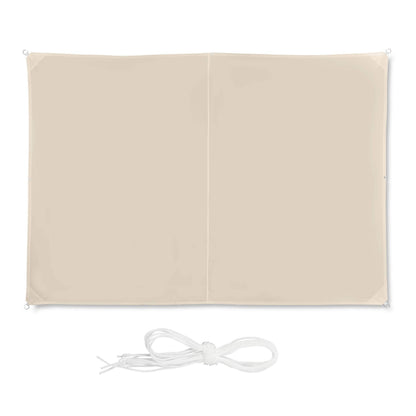 Relaxdays Shade Sail, Rectangular, Water-Repellent, UV-Protection with Tethers, Balcony Canopy, WxD: 2 x 3m, Beige