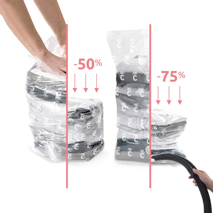 Compactor Compact Express Vacuum Compression Bag, Aspispace Collection, Medium Size, 30X20X50 cm, Transparent