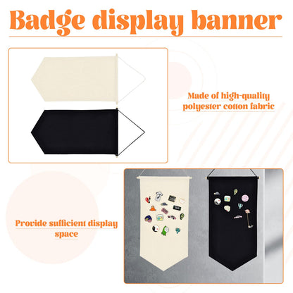 Grosion 2 PCS Wall Hanging Pin Badge Display,Canvas Pin Board Stand,Enamel Pin Badge Display Board for Collecting and Showcasing Pins,Pin Display