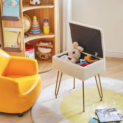 YMYNY Storage Ottomans, Chair Stool Upholstered, Footstool Velvet Bench, Dressing Table Stool, Pouf Couch Stool, Metal Legs, Removable Cover, for