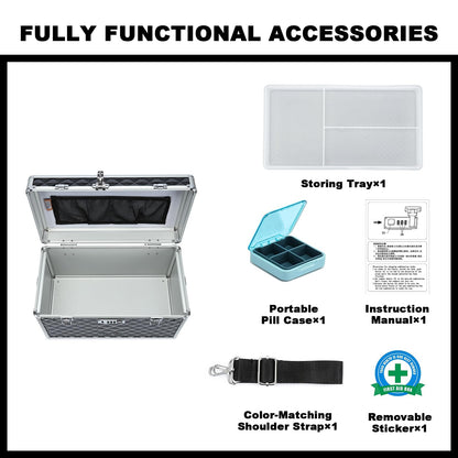 HEWEI WORKS Storage Box with Combination Lock - Multipurpose Medicine and First Aid Container for Home and Outdoor Use