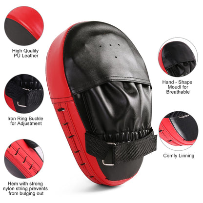 Odoland 3-in-1 Boxing Gloves Punching Mitts Kick Pad Pack Set for Kids, Boxing Mitts Focus Pads, Taekwondo Kick Pad, Kids Boxing Gloves for Boxing,
