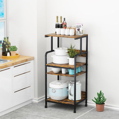 4-Tier Printer Stand, Large Printer Table on Wheels, Movable Printer Stand