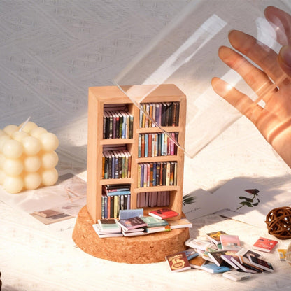 The Left Bridge Anxiety Bookshelf, Miniature Bookcase, with 200+Mini Books