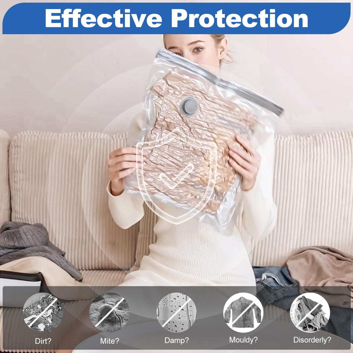 Vacbird Vacuum Storage Bags with Electric Pumps for Travel, 15 Pack