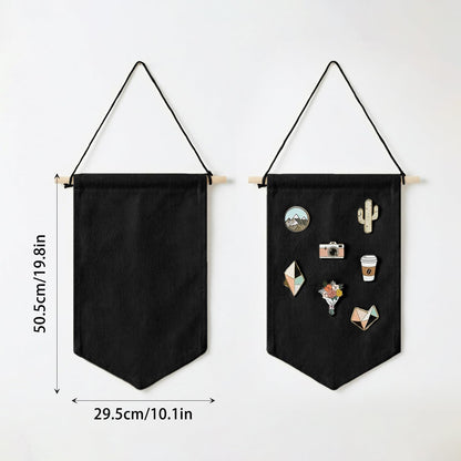 GAZIL Pin Badge Display Organizer, Canvas Brooch Holder Banner for Pin Badges, Rosette & Enamel Pin Storage Case