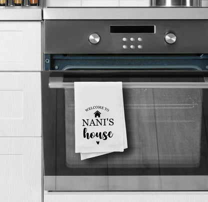 LEVLO Nani Gift Grandma Kitchen Towel Welcome To Nani’s House Grandmother Gifts From Grandkids (NANI'S house MKU)