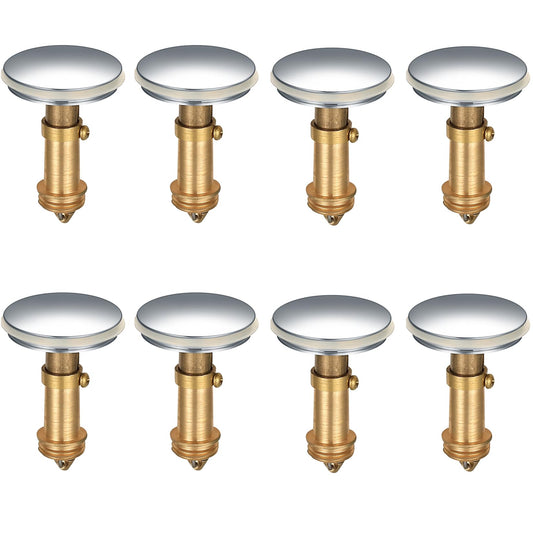 8PCS Pop Up Sink Plugs, Bathroom Push Drain Stopper Plugs, 38mm Click Clack Plug Sprung Stopper, Basin Sink Button Plugs for Kitchen Bathroom
