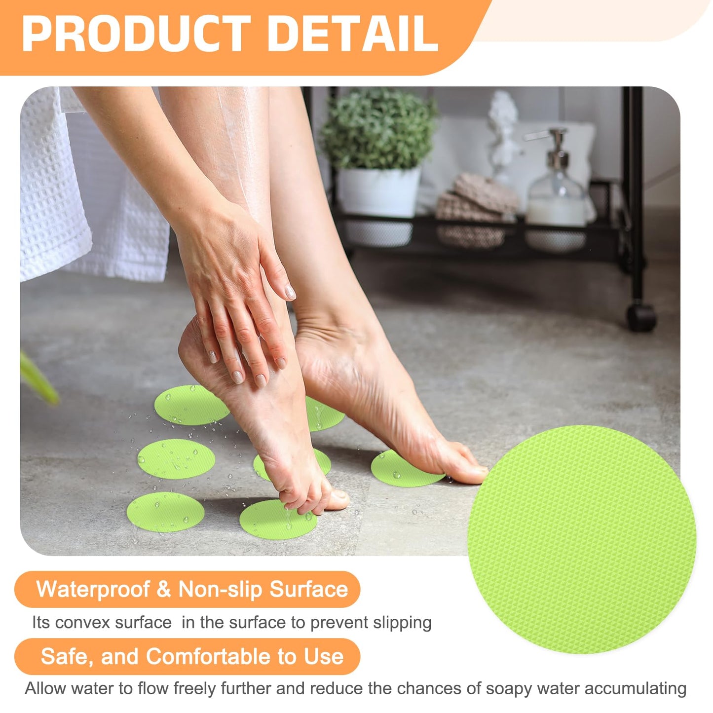 sourcing map 24pcs Non-Slip Bathtub Stickers,PEVA Anti-Slip Shower Stickers Showers Treads Round Appliques with 2 Pcs Scraper for Bath Tub Shower