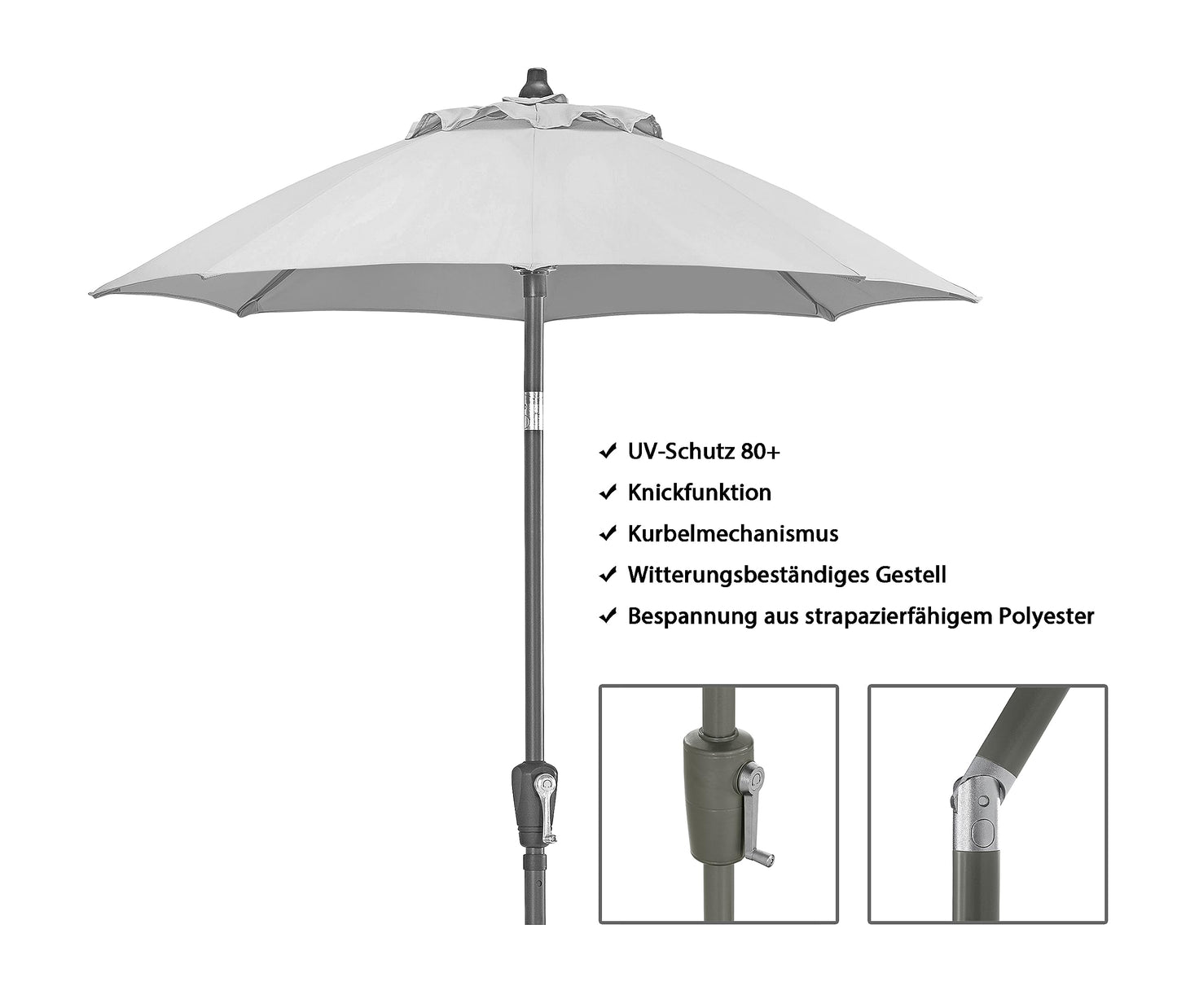 Dehner Kos Parasol Diameter 150 cm Height 223 cm Aluminium/Polyester Turquoise